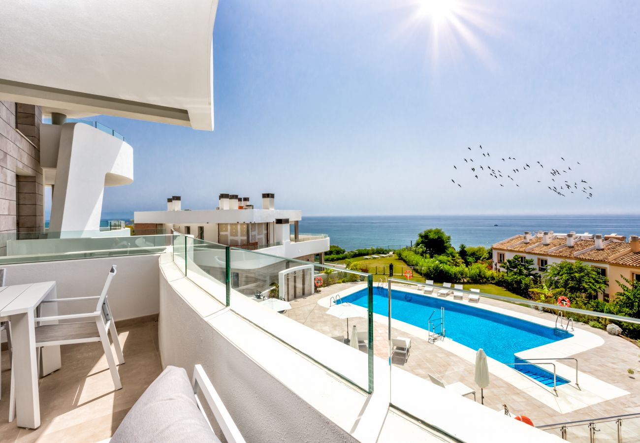 Costa del sol Mijas Costa apartamento de vacaciones Waves balcón de lujo con vistas al mar piscina 