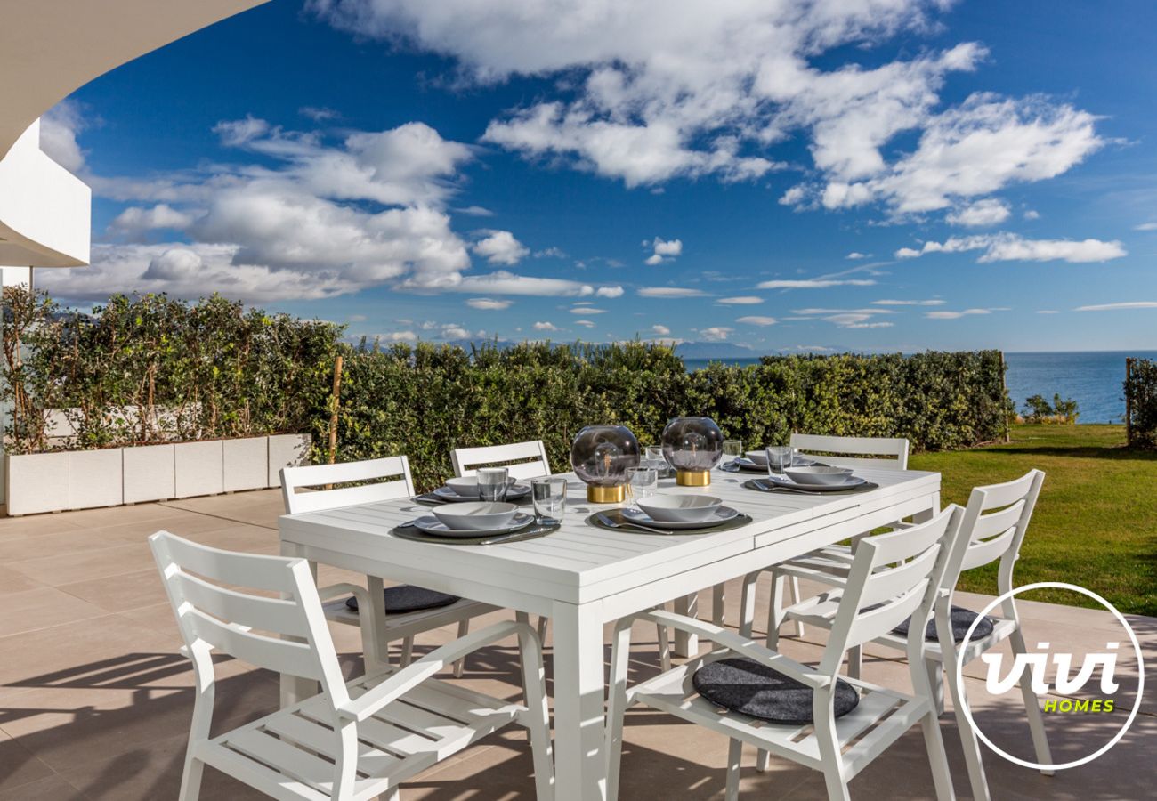 Costa del Sol Mijas Costa apartamento de vacaciones Blue View terraza  jardín vista al mar