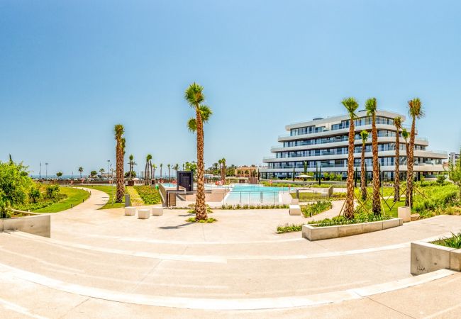 España Costa del Sol Torremolinos casa de vacaciones Oceana jardín piscina vista