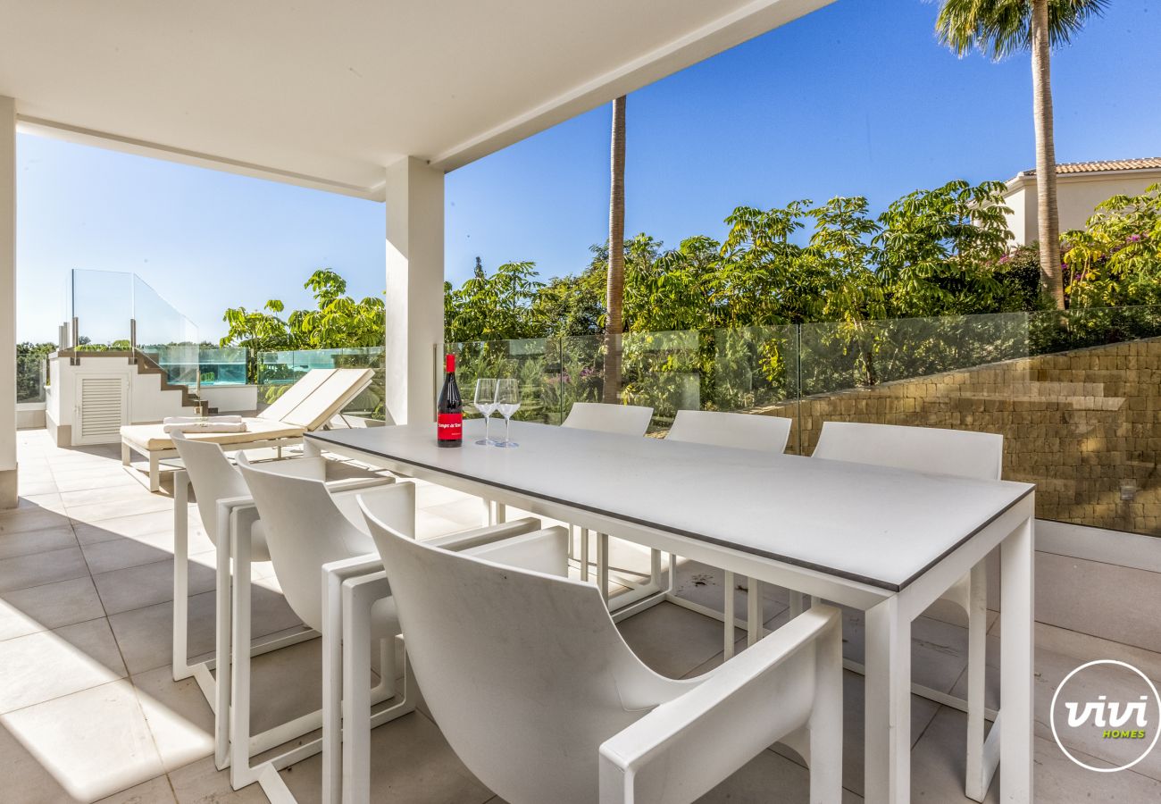 Apartamento en Mijas Costa - Palmera - Terraza soleada | Piscina privada | Gimnasio
