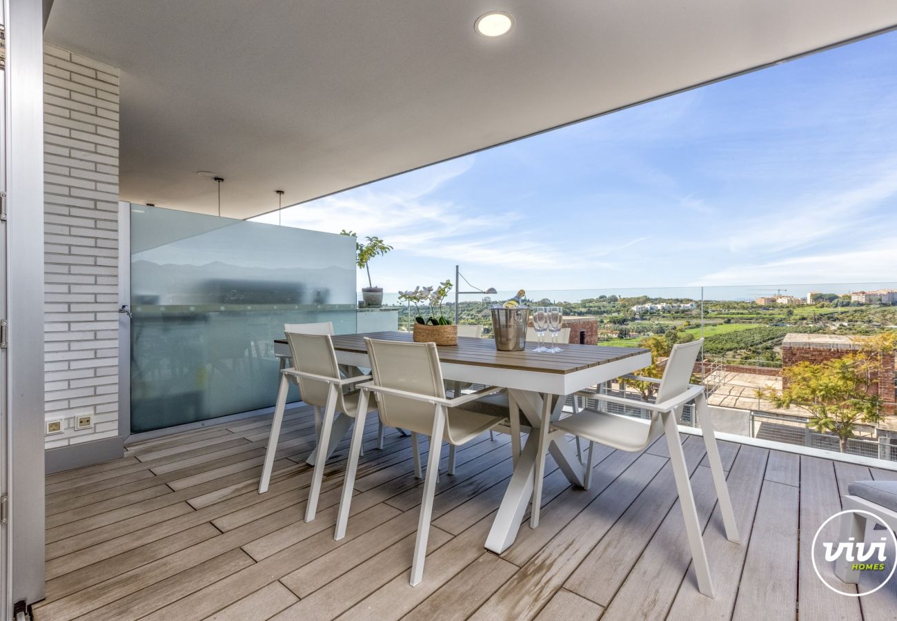 Mesa de comedor en la terraza