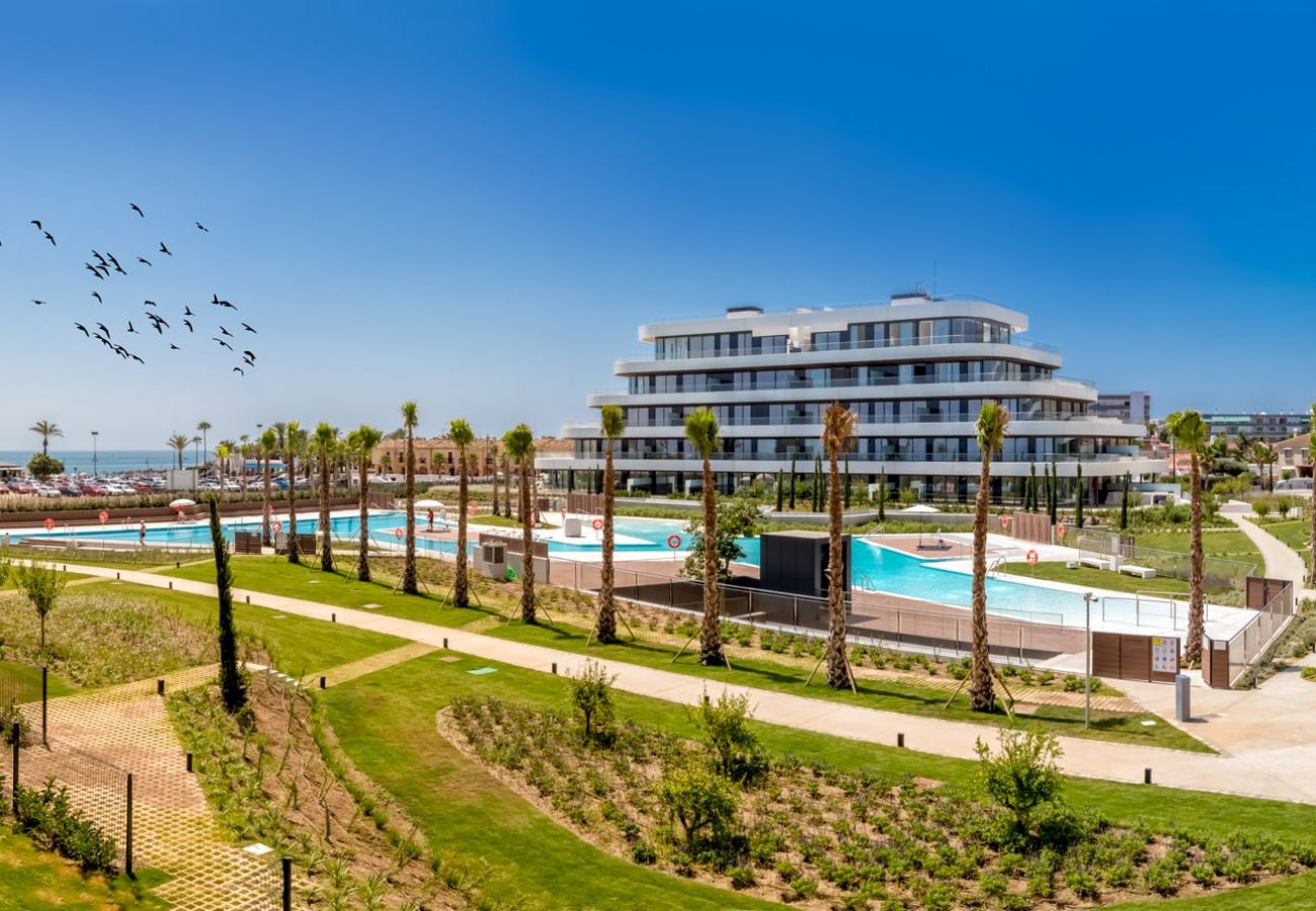 Spain Costa del Sol Torremolinos holiday home Oceana garden swimming pool view