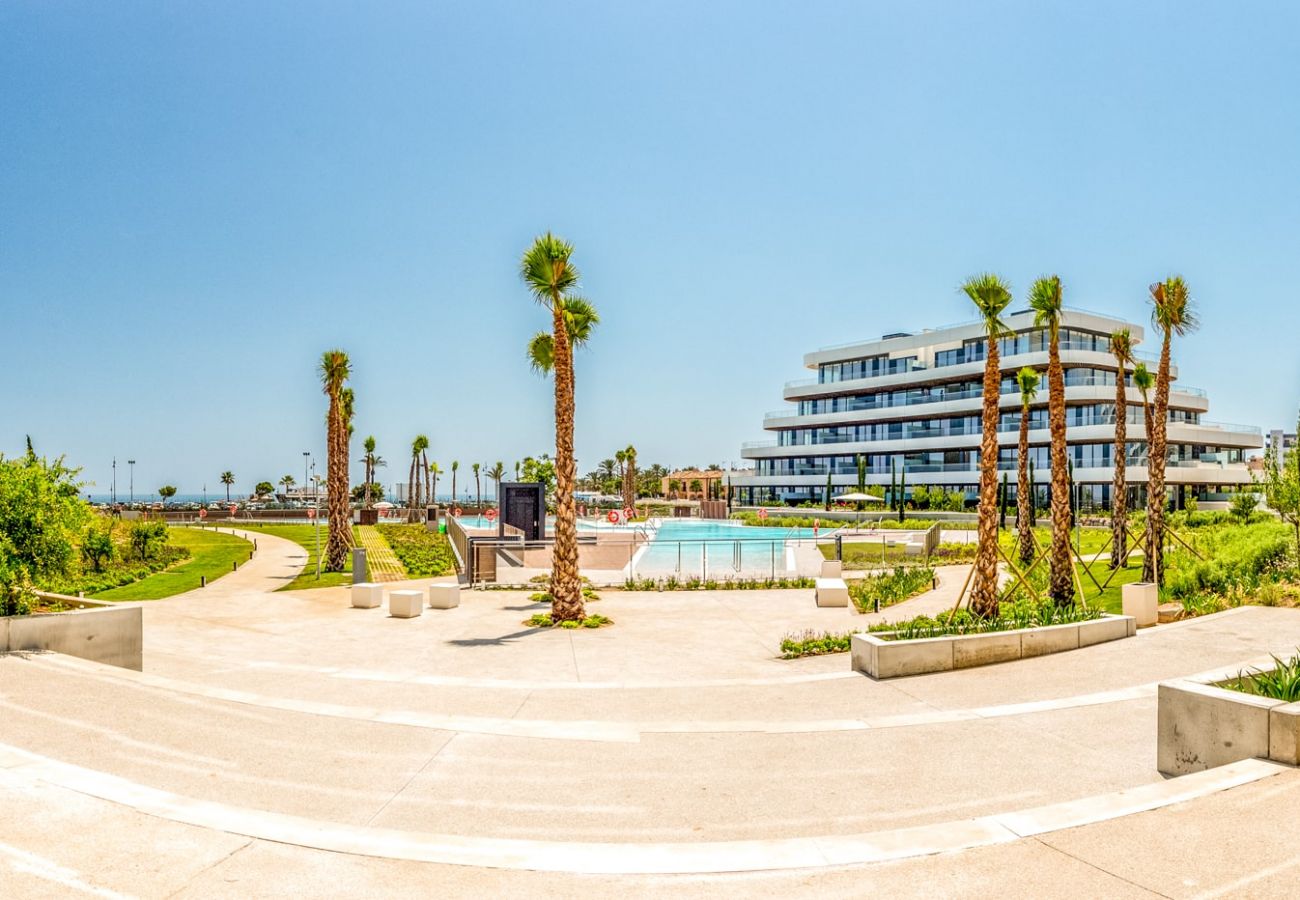 Spain Costa del Sol Torremolinos holiday home Oceana garden swimming pool view